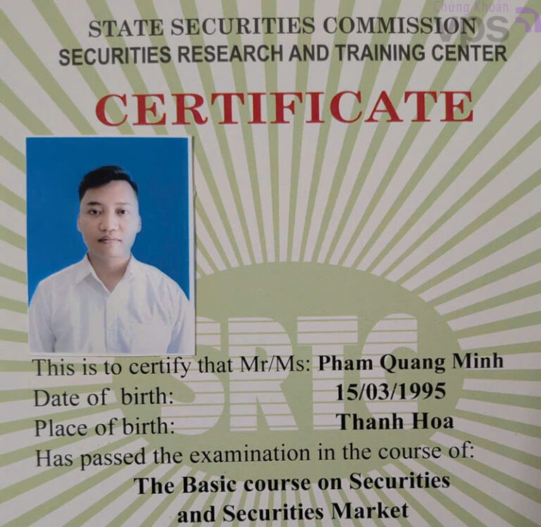 Certificate The Basis Course on Securities and Securities Market